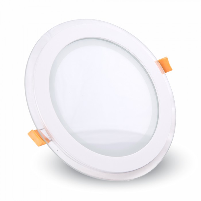 VT1202G 12W LED Panel Downlight Glass Round 4000K Planète LED
