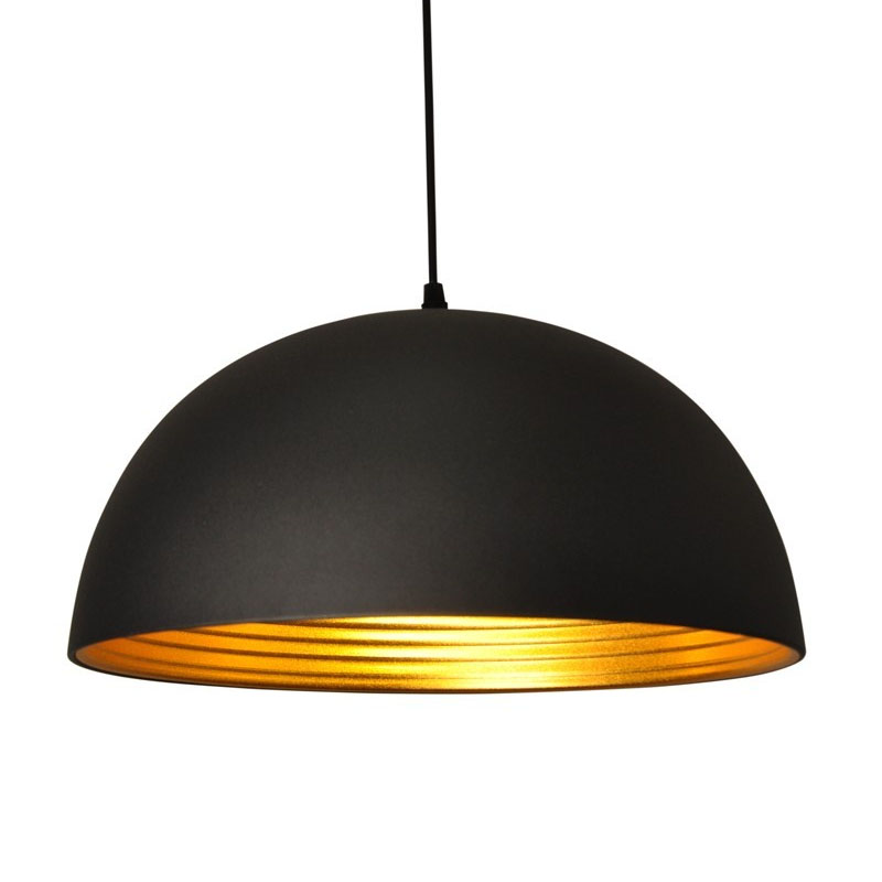 HL 02 pendant light DOME BLACK GOLD 40CM inside gold. outside BLACK